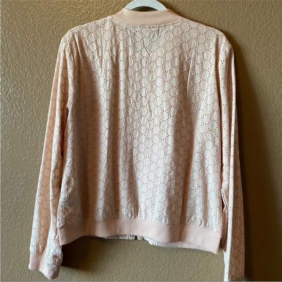 Sanctuary summer weight eyelet zip up jacket size Large - Picture 9 of 9